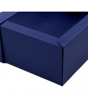 Роскошная подарочная синяя коробка в стиле спичечного коробка с окошком
