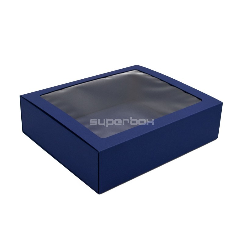 Blue Luxury Matchbox Style Gift Box with Window