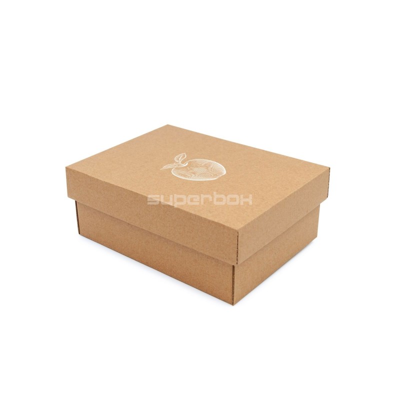 Brown Rectangular Gift Box with a Lid