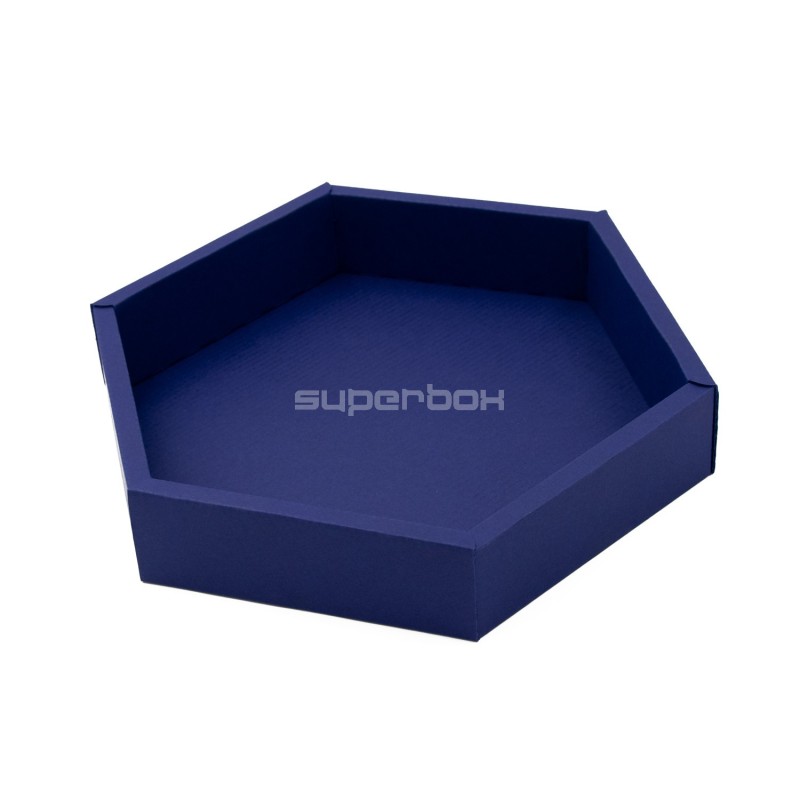 Blue Luxury Hexagon Shape Gift Box with Insert and Window