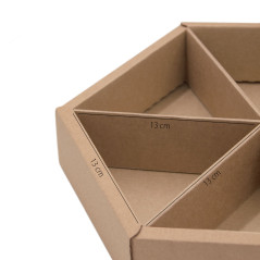 Brown Luxury Hexagon Shape Gift Box with Insert and Window