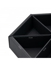 Черная роскошная шестигранная подарочная коробка со вставкой и окном