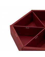 Красная роскошная шестигранная подарочная коробка со вставкой и окном