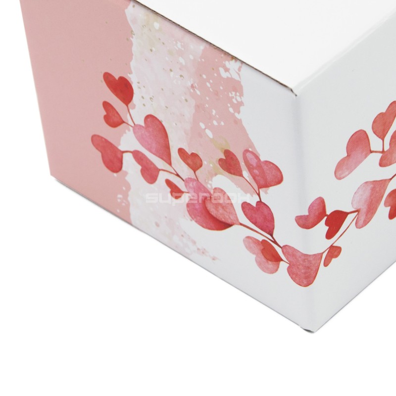Pink Square Box with Heart Design