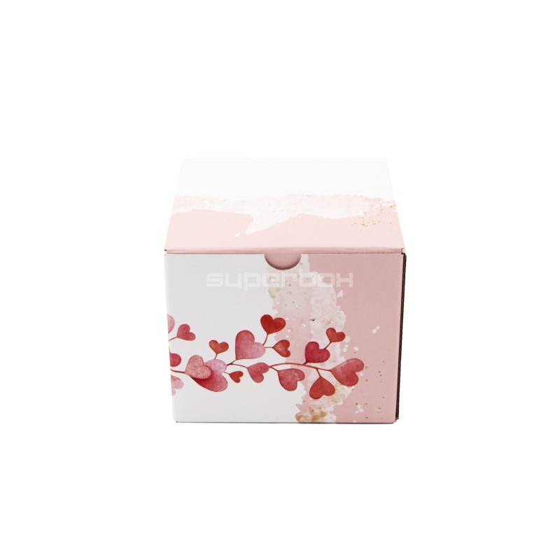 Pink Square Box with Heart Design