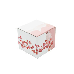 Pink Square Box Cube with Hearts