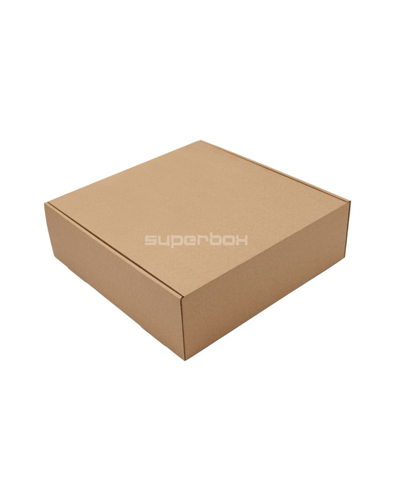 Коричневая квадратная упаковочная коробка, высотой 9 см