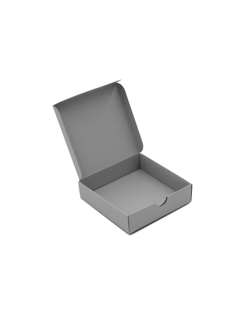 Квадратная подарочная коробочка из серого декоративного картона