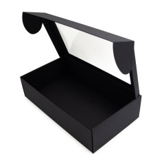 Extended Black Gift Box with Clear Window for Fancy Gifts Packaging