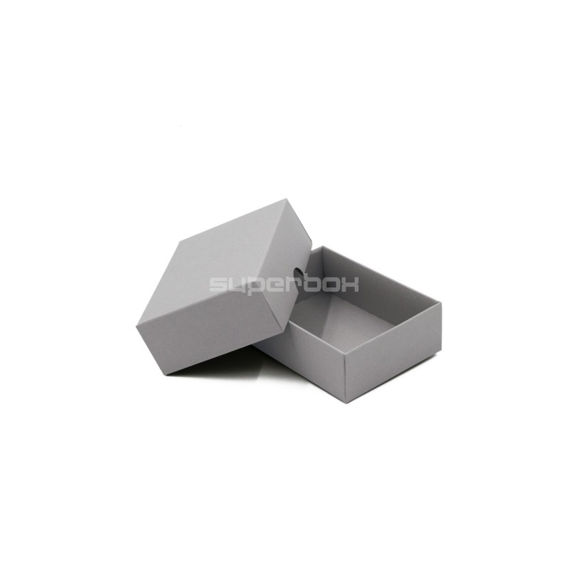 Grey Color 2-PC Small Rectangle Gift Box from Cardboard