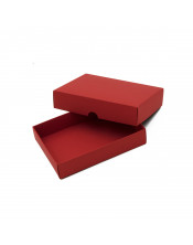 Красная картонная коробка с крышкой для кошелька