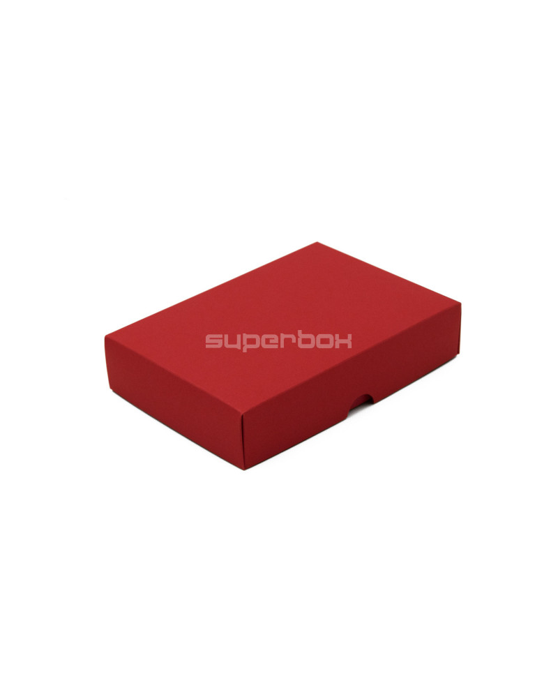 Красная картонная коробка с крышкой для кошелька