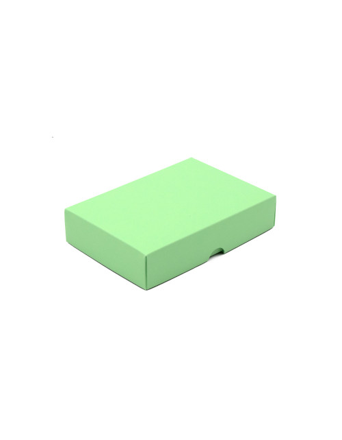 Светло-зеленая картонная коробка с крышкой