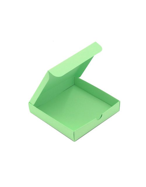 Светло-зеленая квадратная коробка с утопленной картонной крышкой