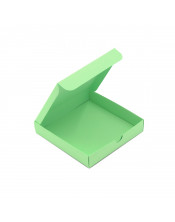 Светло-зеленая квадратная коробка с утопленной картонной крышкой
