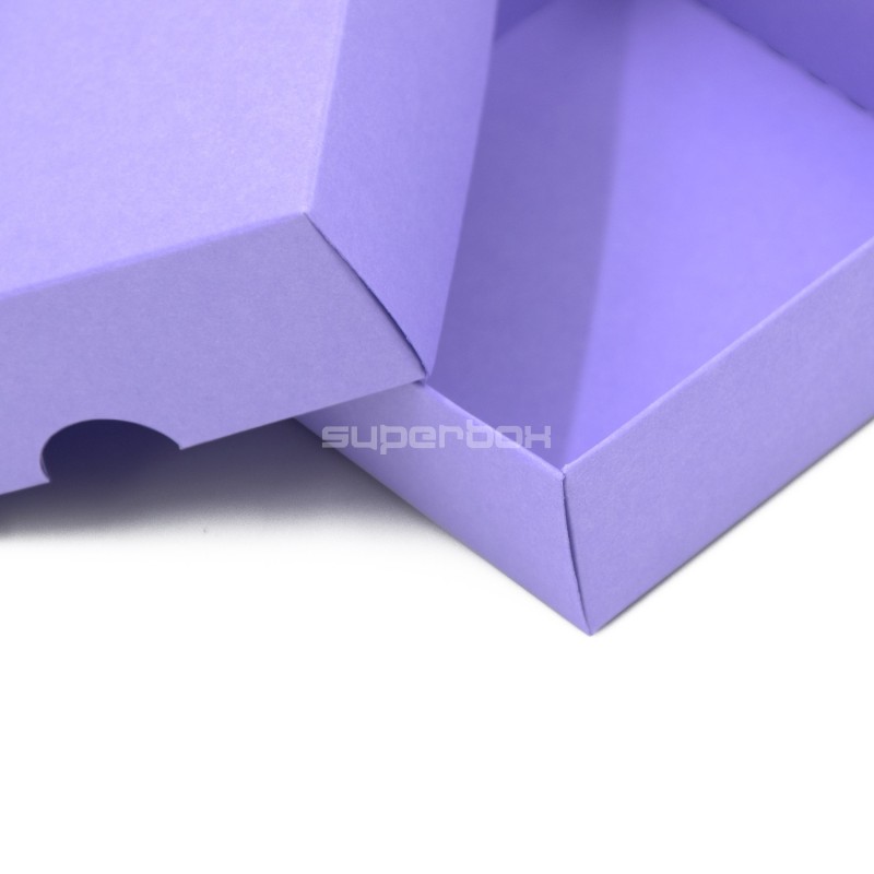 Two Piece Small Square Lilac Cardboard Gift Box