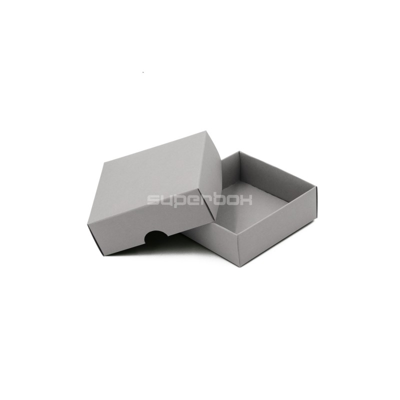 Grey Two Piece Small Square Cardboard Gift Box