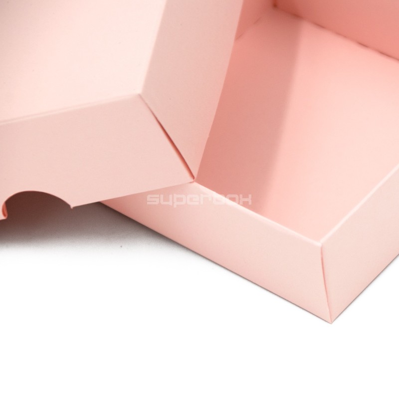 Peach Color Two Piece Small Square Cardboard Gift Box