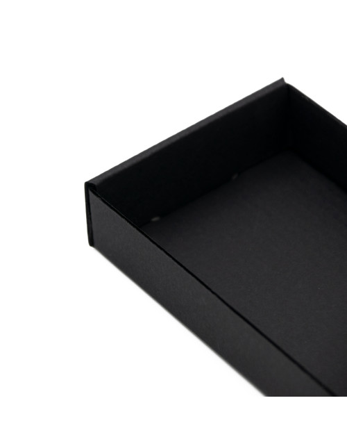 Черный узкий лоток для упаковки подарочных наборов, длина 23 см