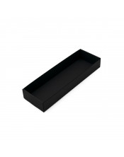 Черный длинный лоток для упаковки подарочных наборов длиной 26.5 см