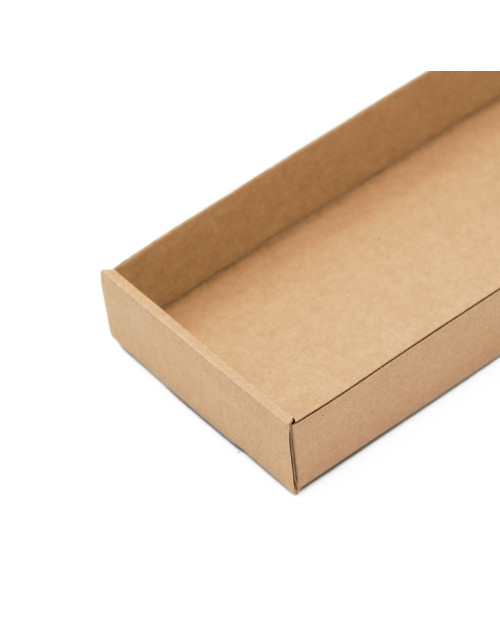 Коричневый узкий лоток для упаковки подарочных наборов, длина 23 см