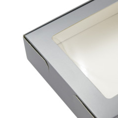 Silver Cookies Box with Clear Window