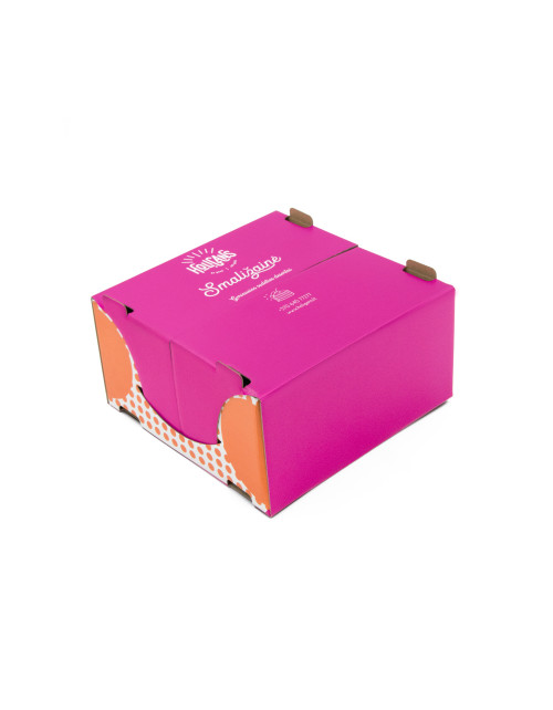 Белая складная коробка для торта из картона