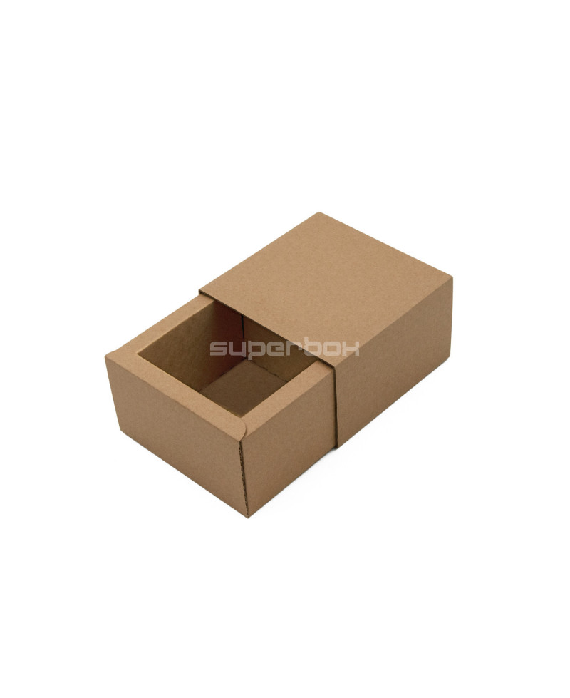 Коричневая коробка с рукавом для упаковки одной баночки меда