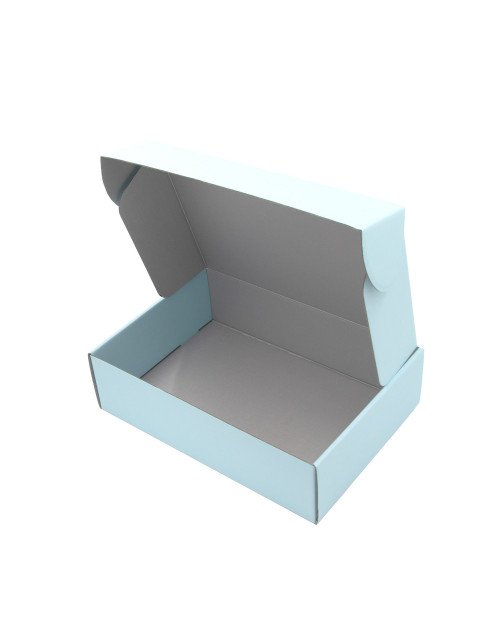 Синяя коробка формата А4 с принтом из серебряной фольги
