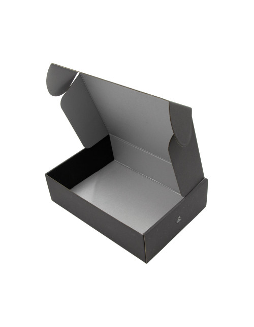 Серая коробка формата А4 с принтом из серебряной фольги