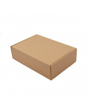 Коричневая подарочная коробка размера A4 и коричневыми полосками