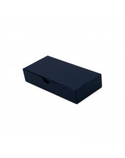 Удлиненная подарочная коробка из декоративного картона синего цвета