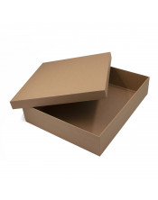 Очень большая красивая коричневая квадратная подарочная коробка с крышкой