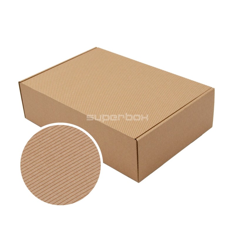 Brown A4 Size Gift Box with Brown Stripes