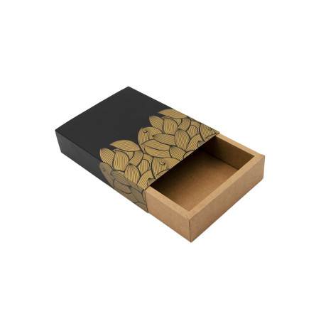 Gift Box with Sleeve and Gold Leaf Pattern