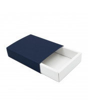 Выдвижная подарочная коробка с синим рукавом и белым дном