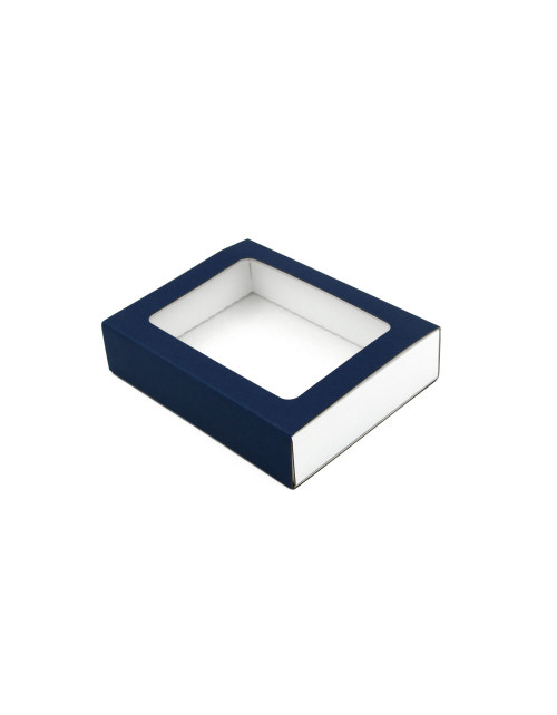 Pull-out Gift Box with Blue Sleeve, White Bottom and Window