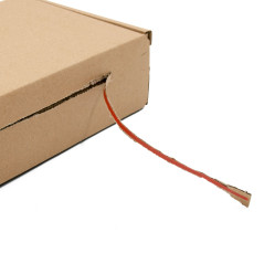 Brown box with tear-off adhesive tape made of corrugated cardboard