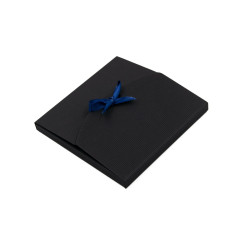 Чёрный конверт из декоративного гофрокартона, 155x155x10 мм