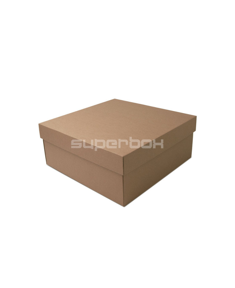 Большая квадратная подарочная коробка коричневого цвета