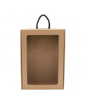 Подарочная коробка в стиле коричневого чемодана с прямоугольным окном