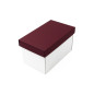 White Very Deep Cardboard Box with Wine Red Lid