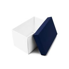 Navy Blue Very Deep Cardboard Box with Blue Lid