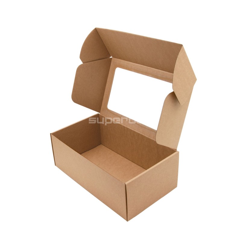 Natural Brown Box with Window 11 cm High