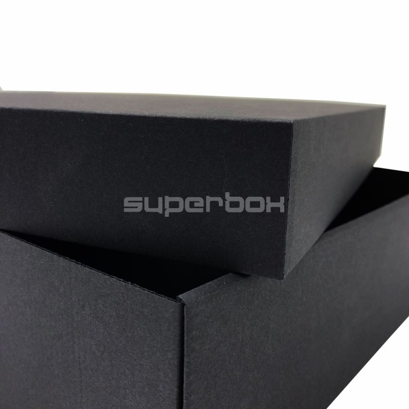 Black Square Gift Box with Window, Height 10 cm