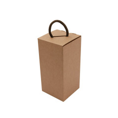 Vertical Brown Bottle Gift Box with Handle