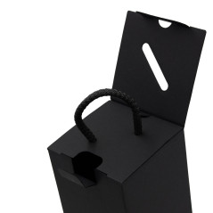 Vertical Black Bottle Gift Box with Handle