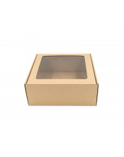 Большая квадратная подарочная коробка коричневого цвета
