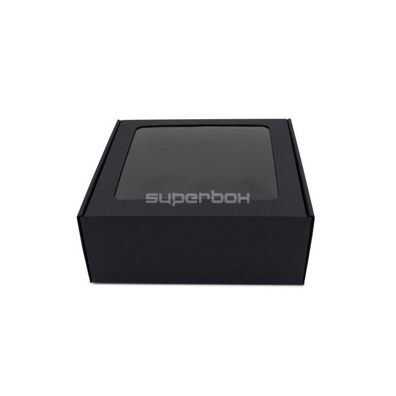 Black Large Square Gift Box with Clear Window