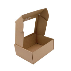 Standard Size Brown Gift Box with Window for Cosmetic Product Packaging